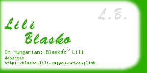 lili blasko business card